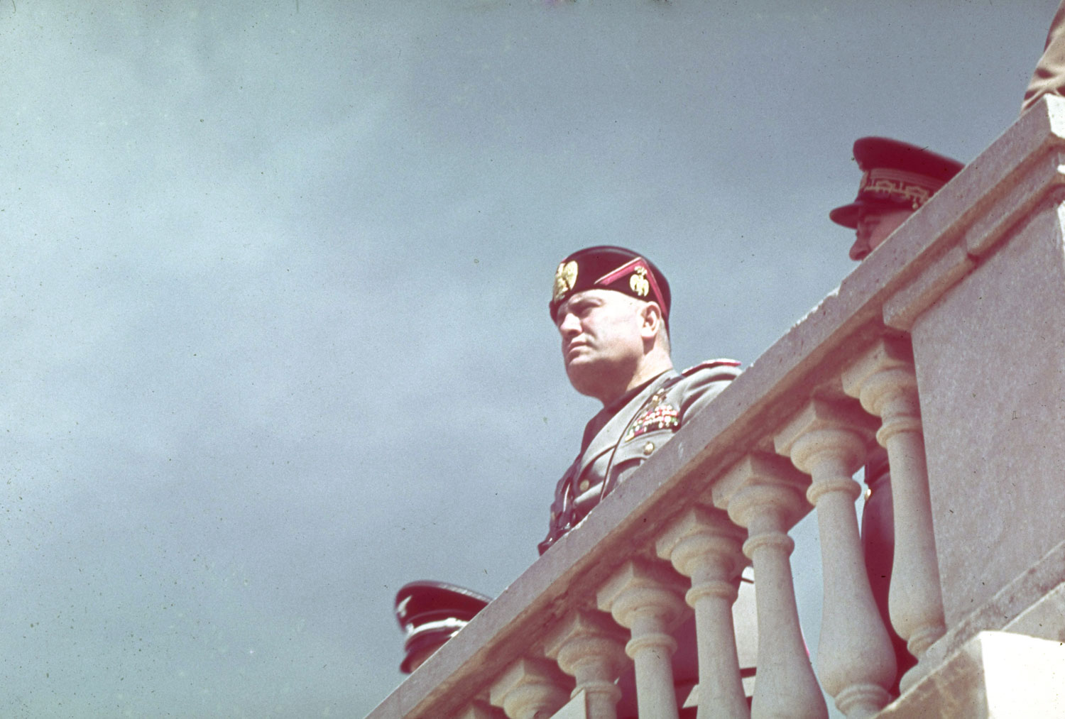 Benito Mussolini during Adolf Hitler's 1938 state visit to Italy.