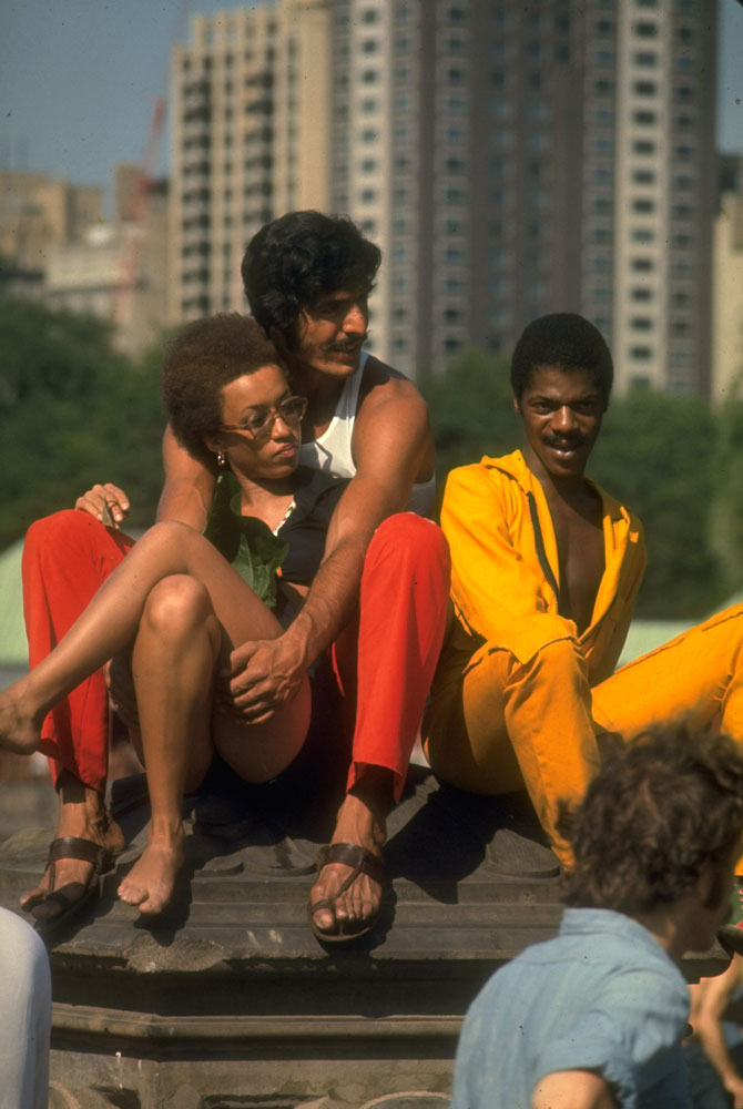 Young people at Bethesda Fountain in Central Park, 1969.