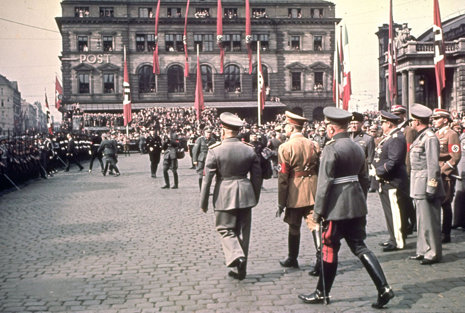 Benito Mussolini and Adolf Hitler in Munich around the time of the September 1938 Munich Conference.
