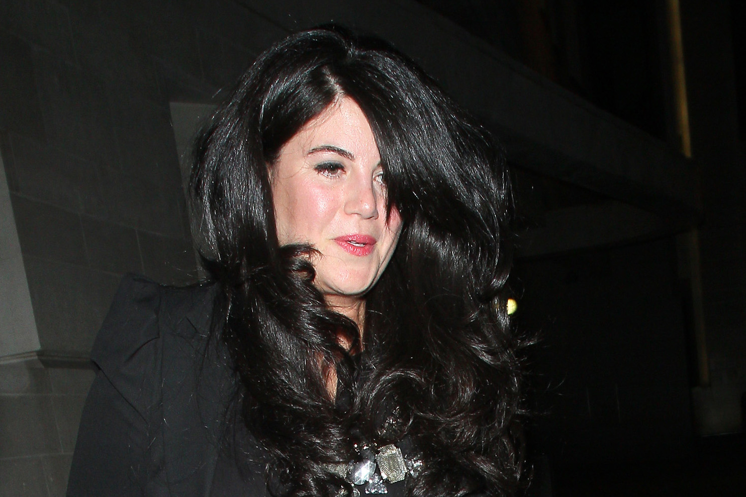 Monica Lewinsky at the Downtown Mayfair restaurant for Heather Kerzner's birthday celebration on March 19, 2013 in London. (Mark Robert Milan / FilmMagic / Getty Images)