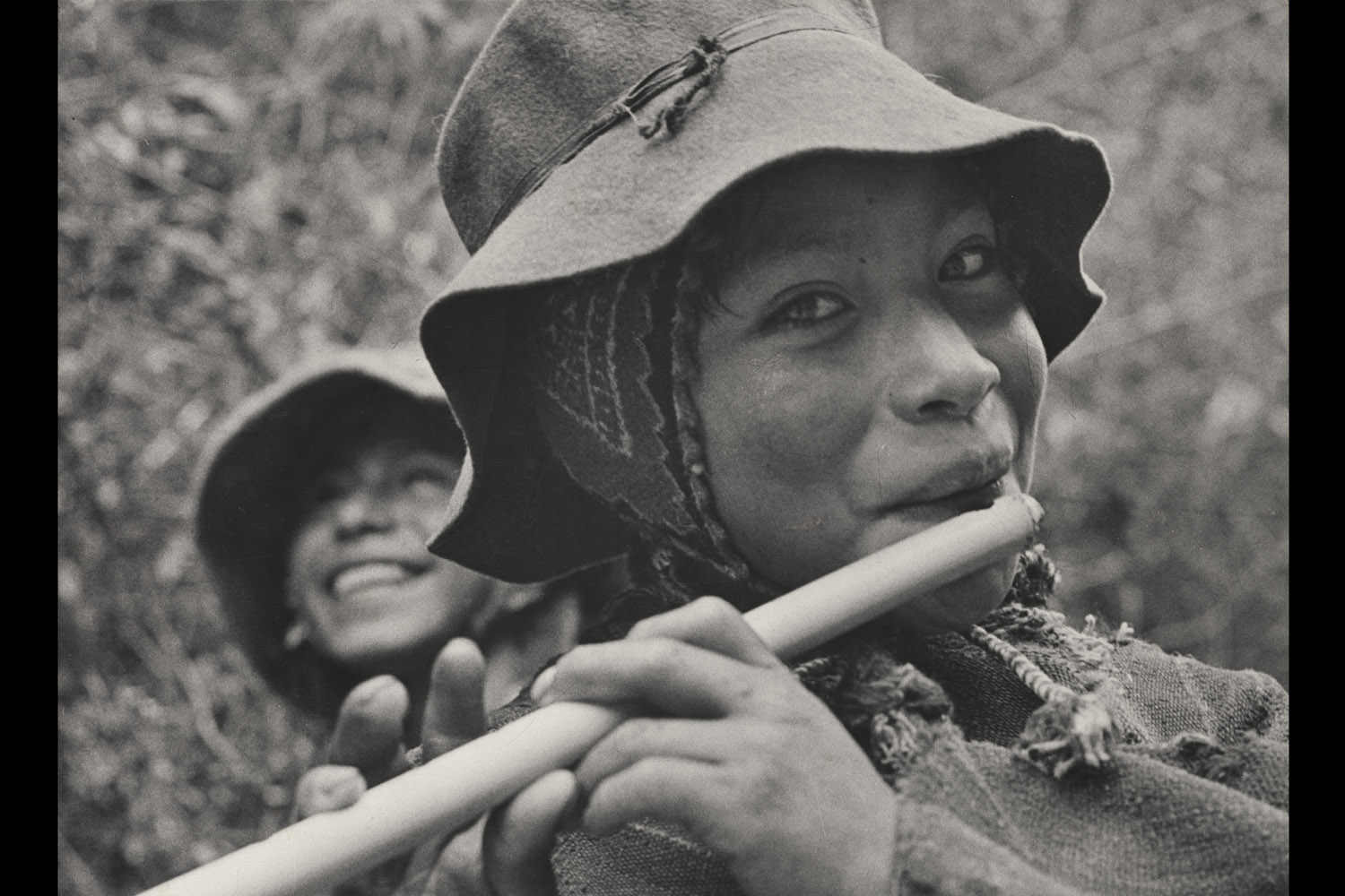 Peruvian flute player, 1955.