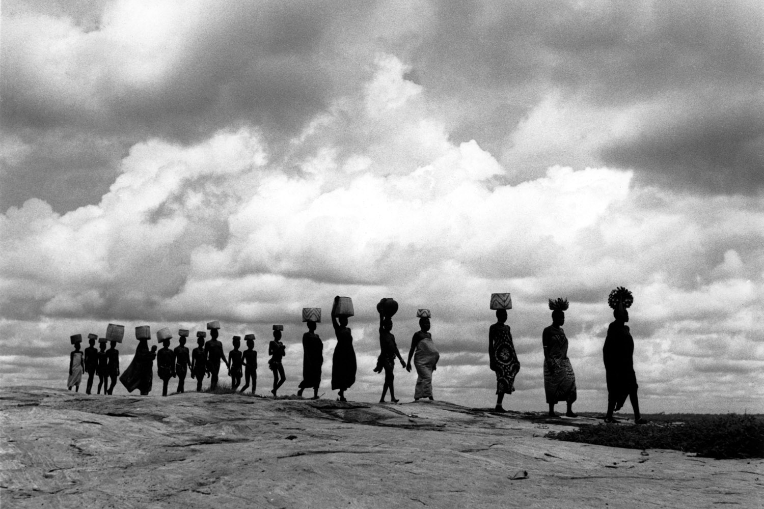 Line of Bari women, Aluma Plateau, Sudan, 1954.