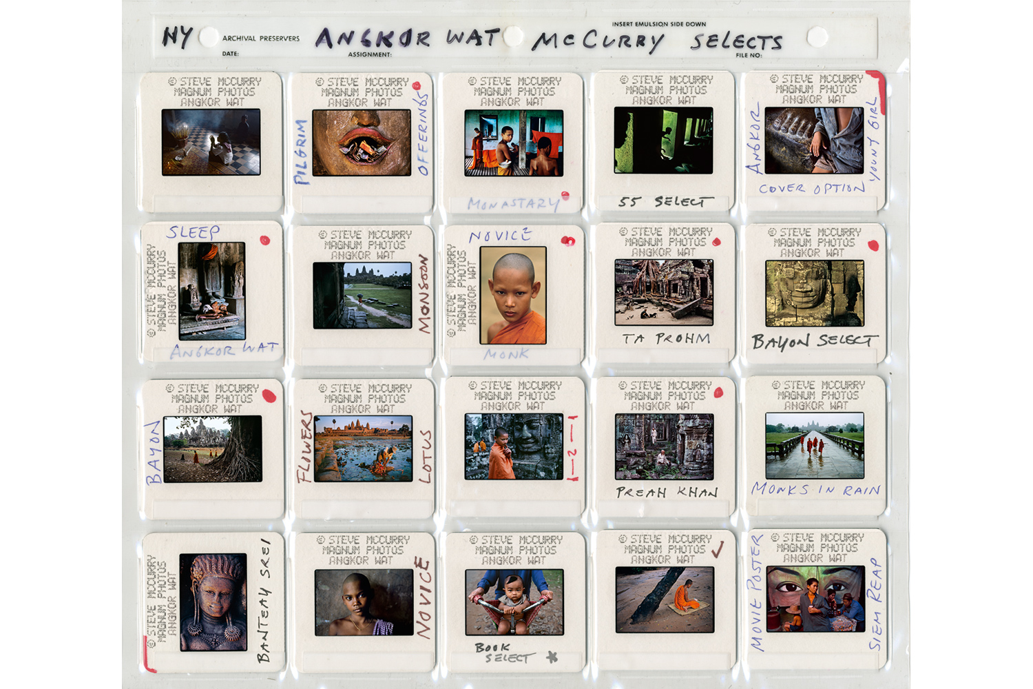 McCurry’s 35mm slides from Angkor, Cambodia