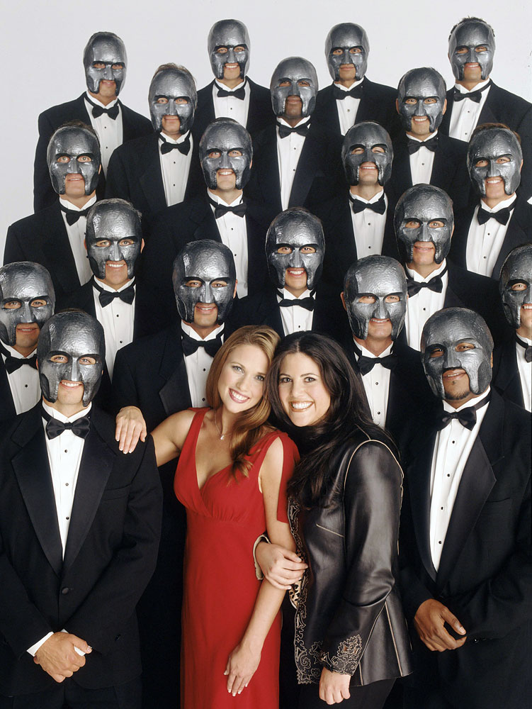 Monica Lewinsky with the contestants of Mr. Personality. (S. Jones / FOX)