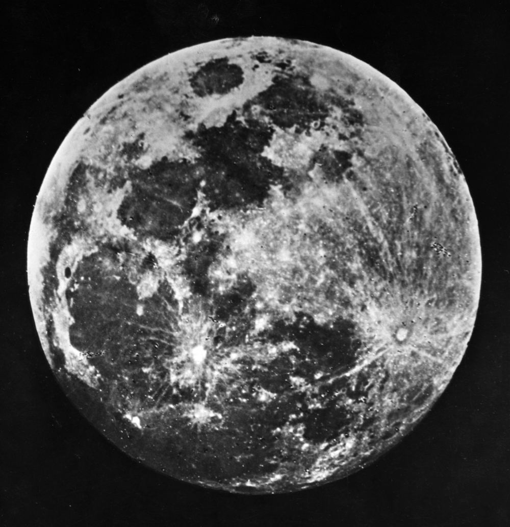 One of the first pictures ever taken of the moon by Dr. J. W. Draper of New York, 1840.