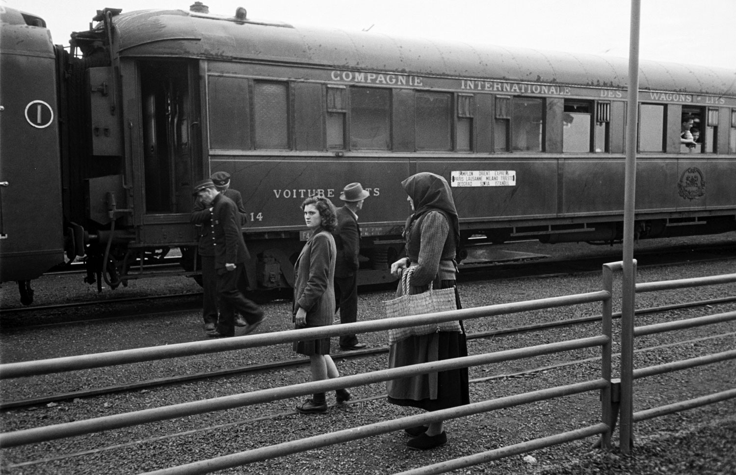Train station along the route of the Simplon-Orient Express, 1950.