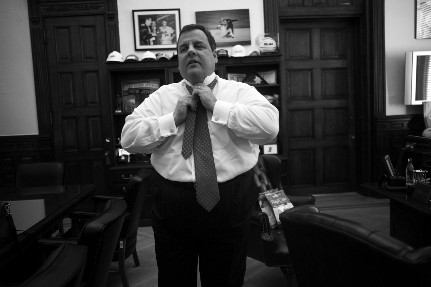 Gov. Chris Christie of New Jersey in his office at the State House in Trenton