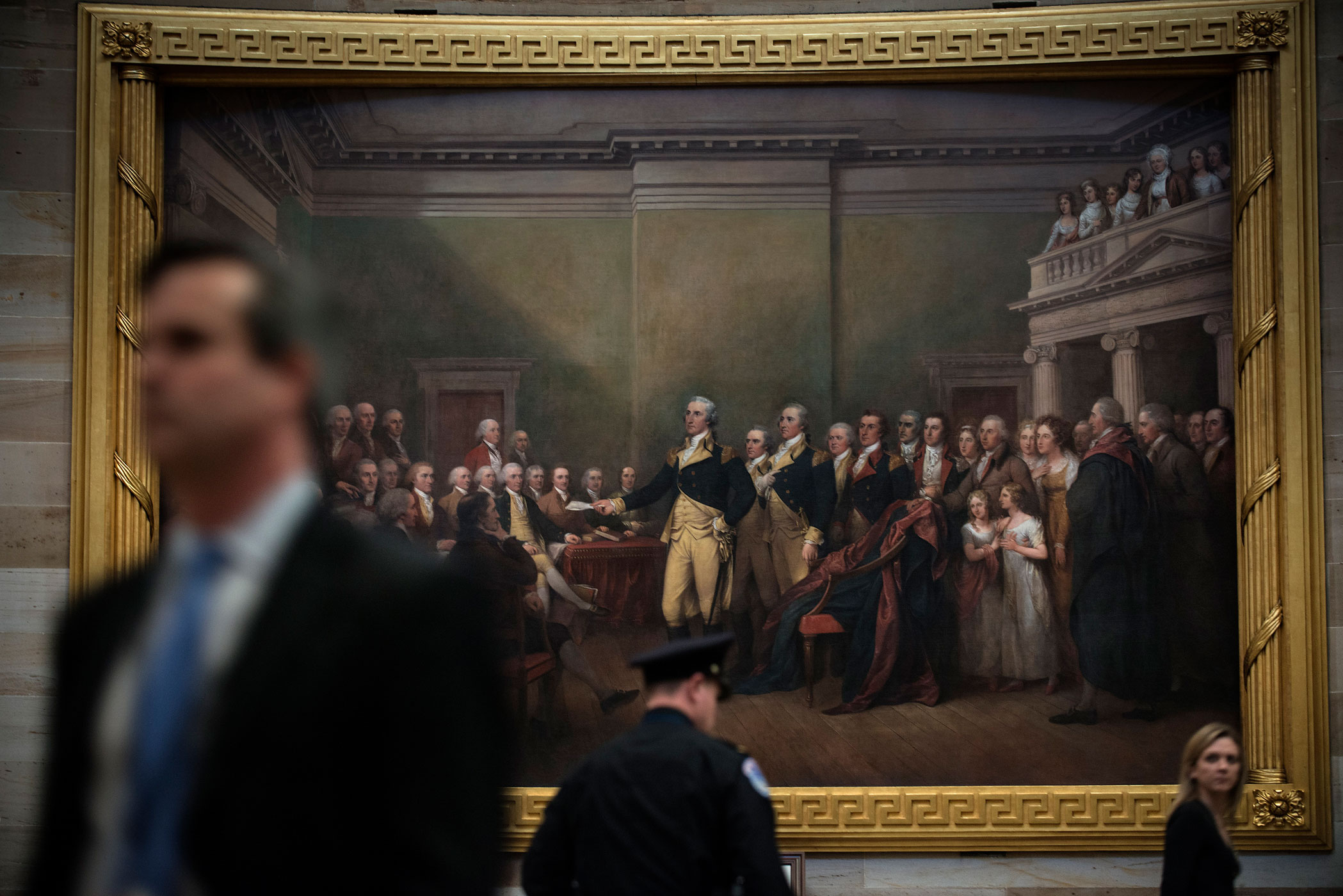 Feb. 12, 2013. People walk through the Capitol's Rotunda prior to President Obama's State of the Union address to a joint session of the U.S. Congress in Washington.
