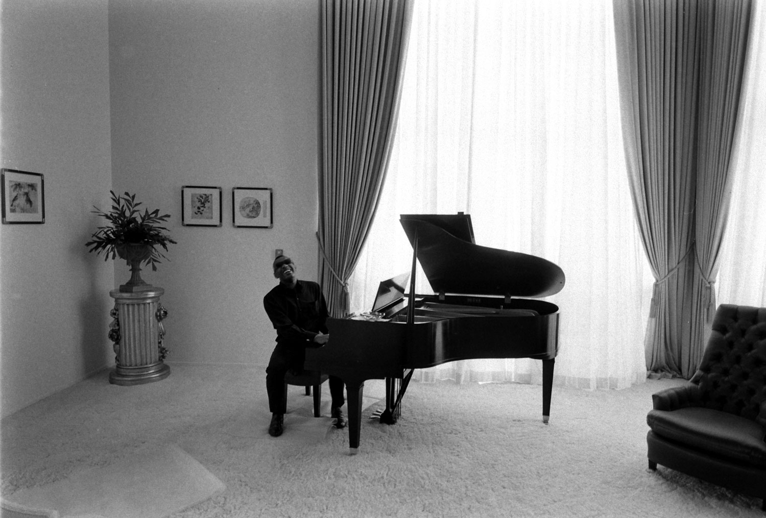 Ray Charles at home in Los Angeles, 1966.