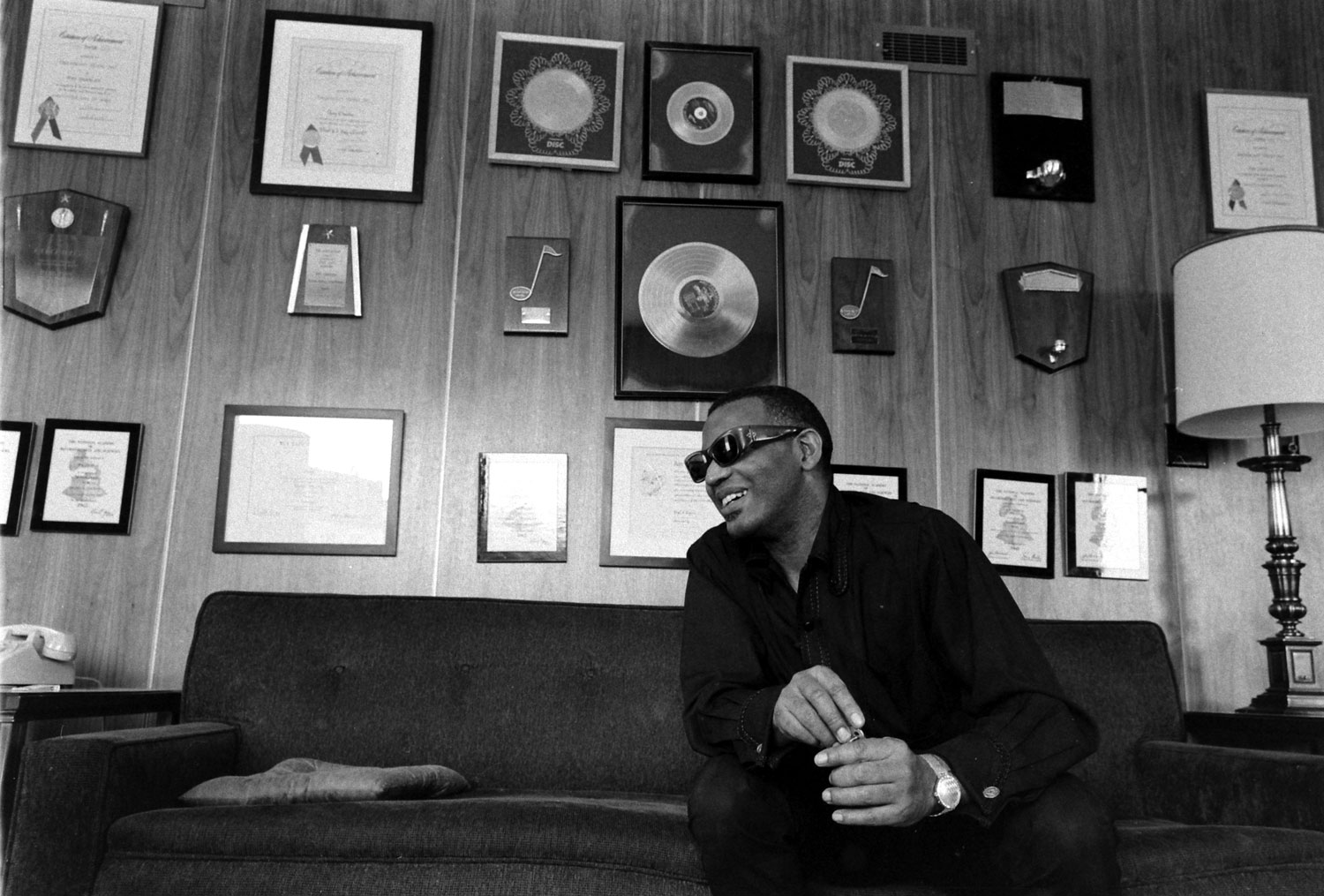 Ray Charles at home in Los Angeles, 1966.