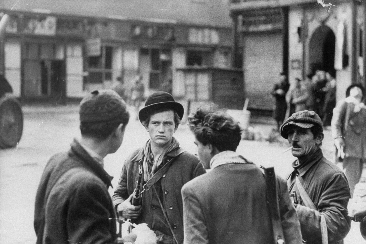 Hungarian rebel fighters, Budapest, 1956.