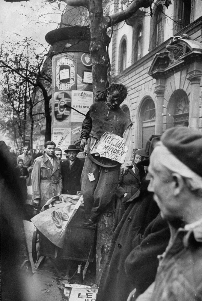 Not published in LIFE.  Street justice  meted out by rebel fighters during the Hungarian Revolution, 1956.