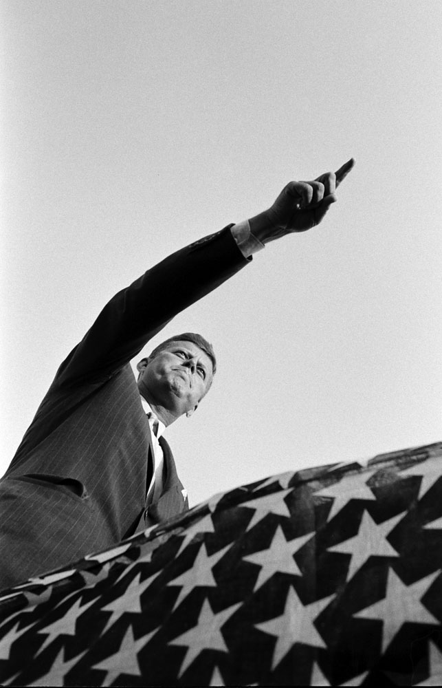 John Kennedy on the campaign trail, 1960.
