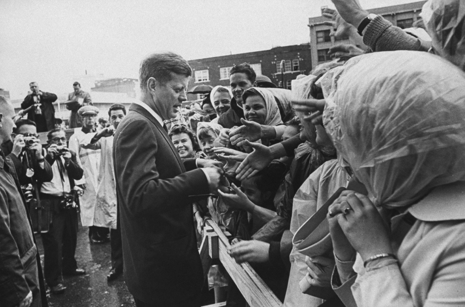 President John Kennedy greets admirers in Fort Worth, Texas, Nov. 22, 1963, shortly before flying to Dallas.