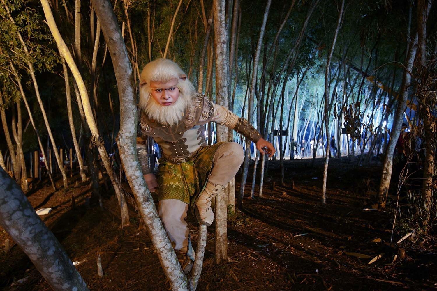 Oct. 21, 2013. An actor performing as the one of the title characters,  Ciung, half man, half monkey is seen during  the production of Ciung Wanara, one of the many Indonesian soap operas based on traditional Indonesian legends in Cileungsi, Indonesia.