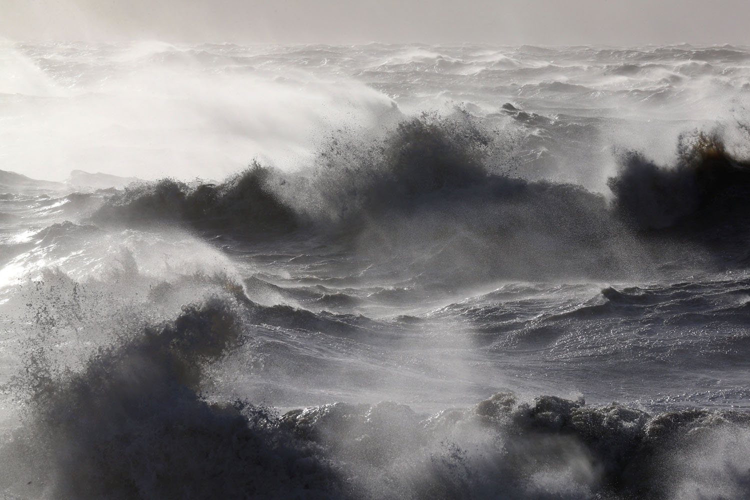 Oct. 28, 2013. Large waves, produced by storm force winds, break on the shore  in Dover, England.