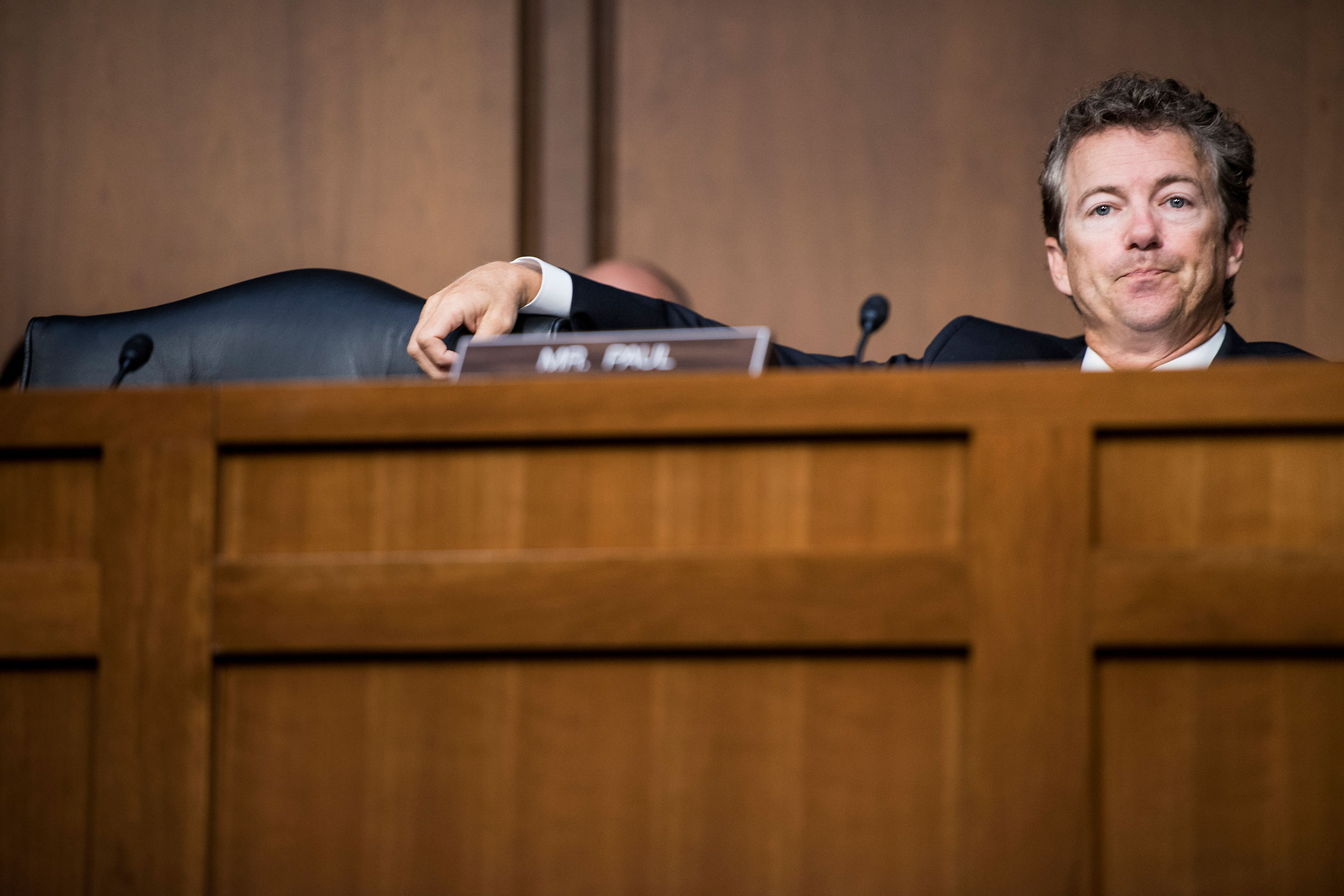 Sept. 3, 2013. Republican Sen. Rand Paul listens during a hearing of the Senate Foreign Relations Committee on congressional authorization for the use of military force in Syria on Capitol Hill in Washington.
