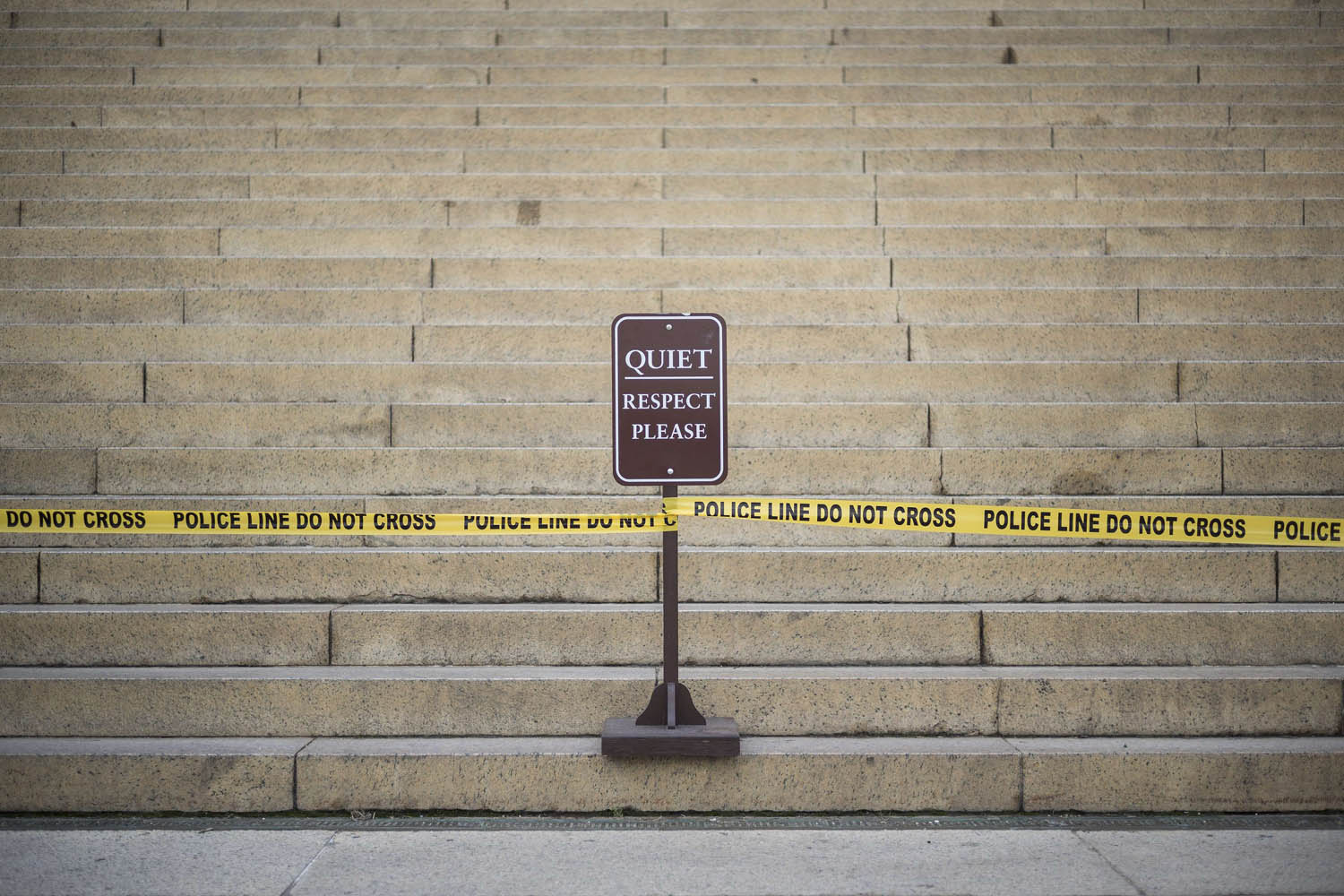 Oct. 1, 2013. Police tape blocks a closed Lincoln Memorial on the National Mall in Washington.