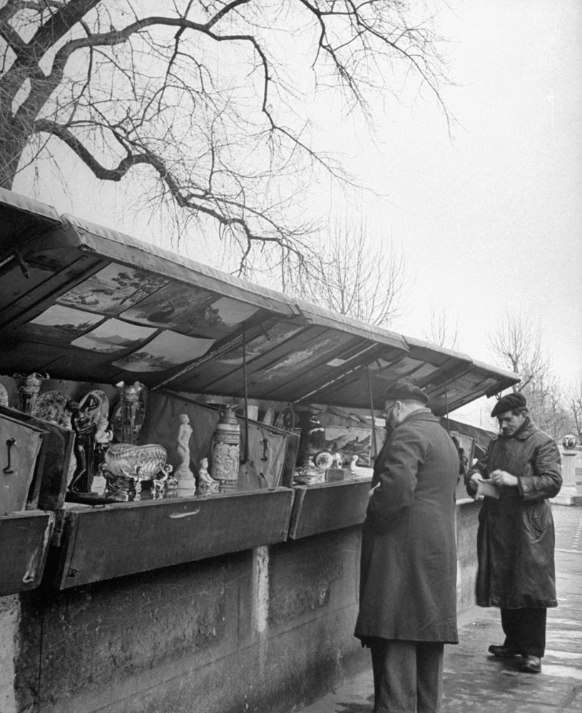 Paris' famed stalls along the Seine, 1946.