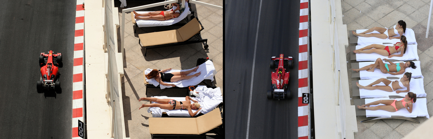 People sunbath as Ferrari Brazilian's dr