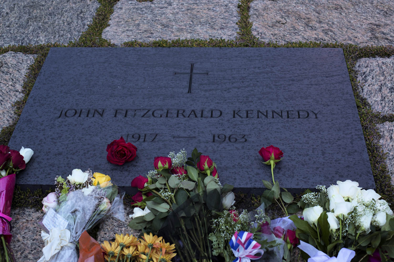 Nov. 22, 2013. The marker of John F. Kennedy's grave at Arlington National Cemetery in Virginia.