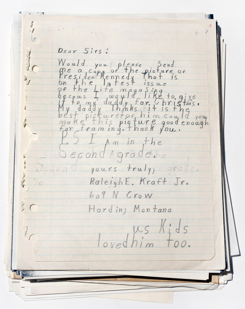 The letter the 7-year-old Raleigh Kraft sent to LIFE in late 1963.
