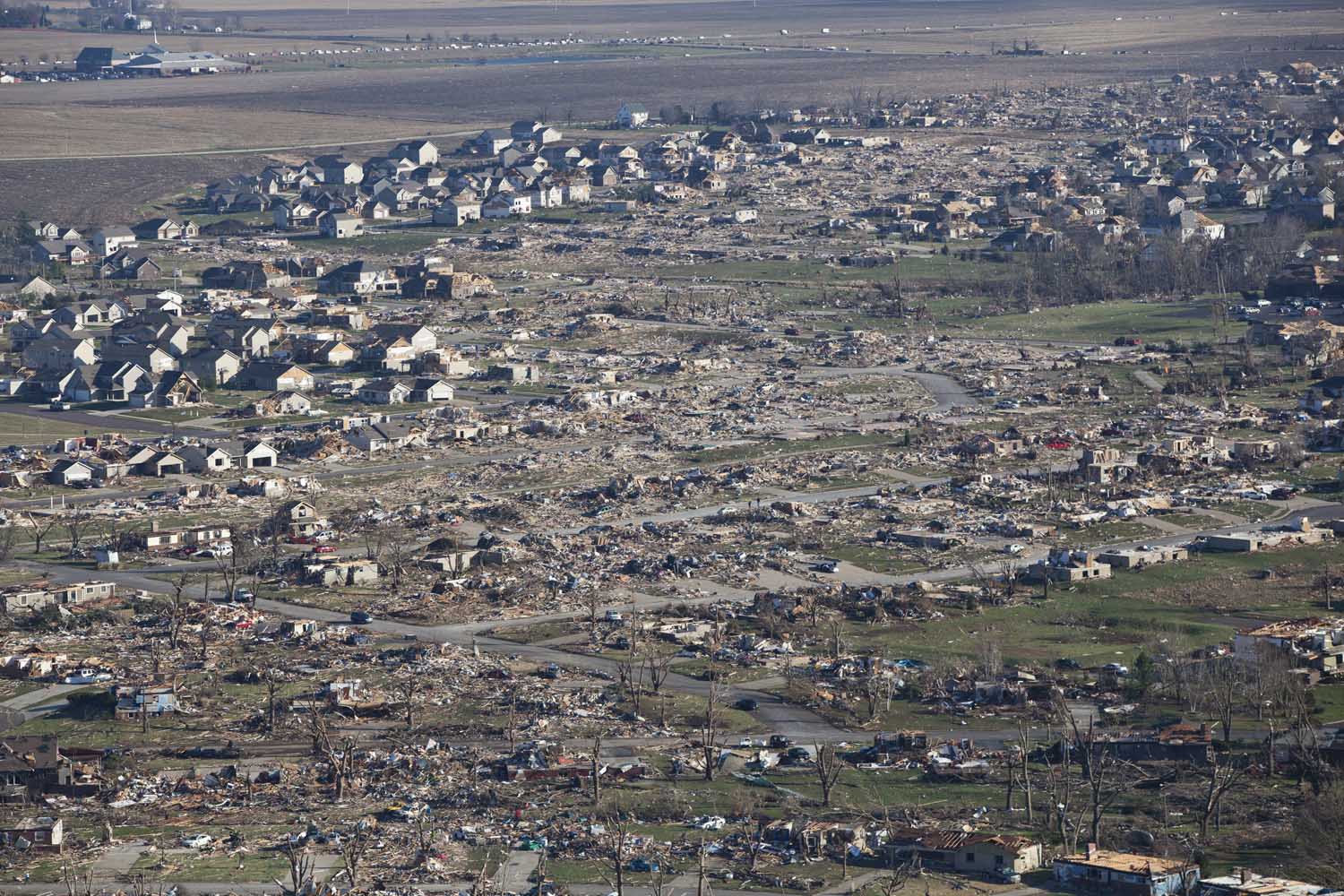 Nov. 18, 2013. An aerial image shows the devastation caused by a tornado which struck the town of Washington, Ill., over the weekend.