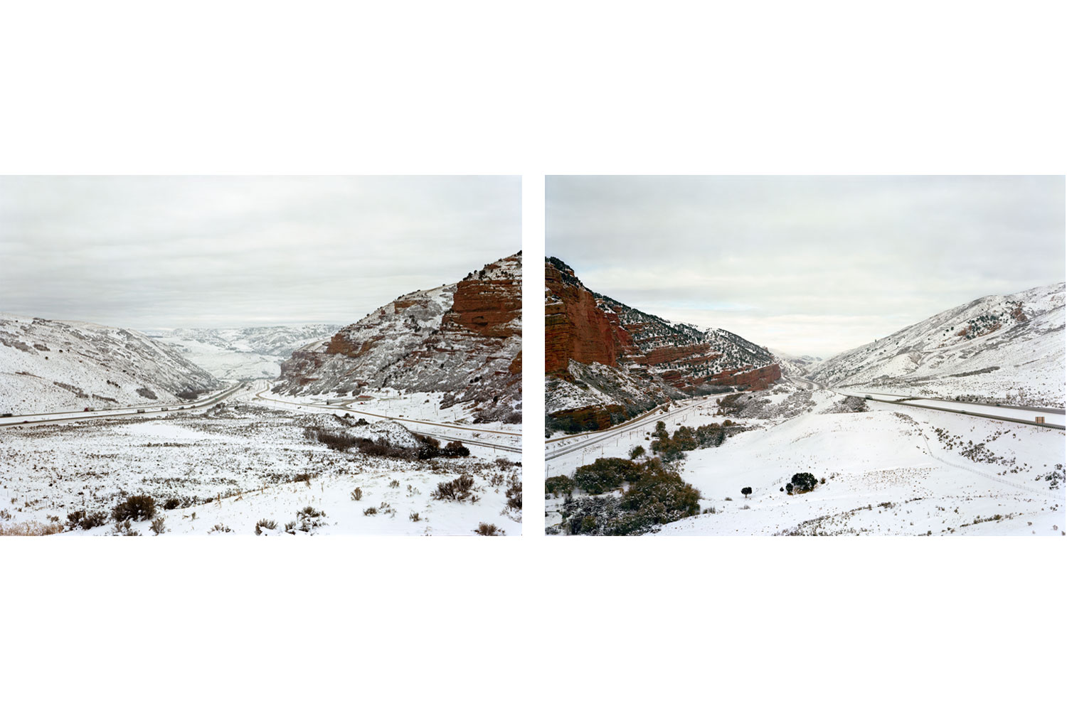 (L) Untitled (Echo Canyon, East), near Echo, Utah, 2007; (R) Untitled (Echo Canyon, West), near Echo, Utah, 2007
