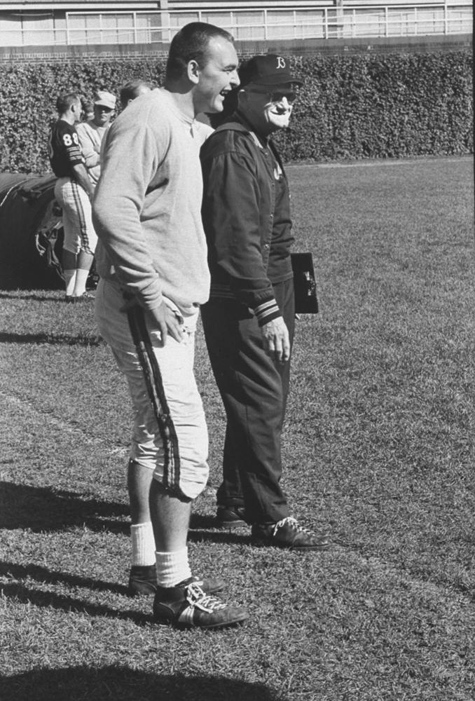 Dick Butkus and legendary Bears owner/coach George Halas in 1965.