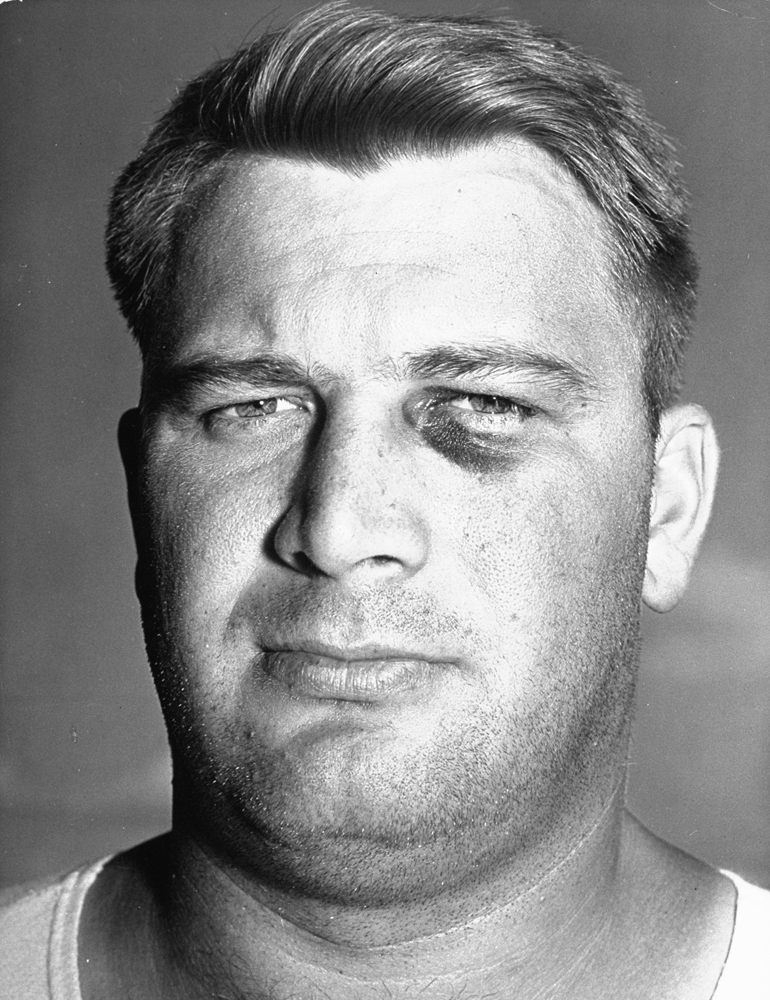 Redskins offensive lineman Les "Swede" Olsson, 1938.
