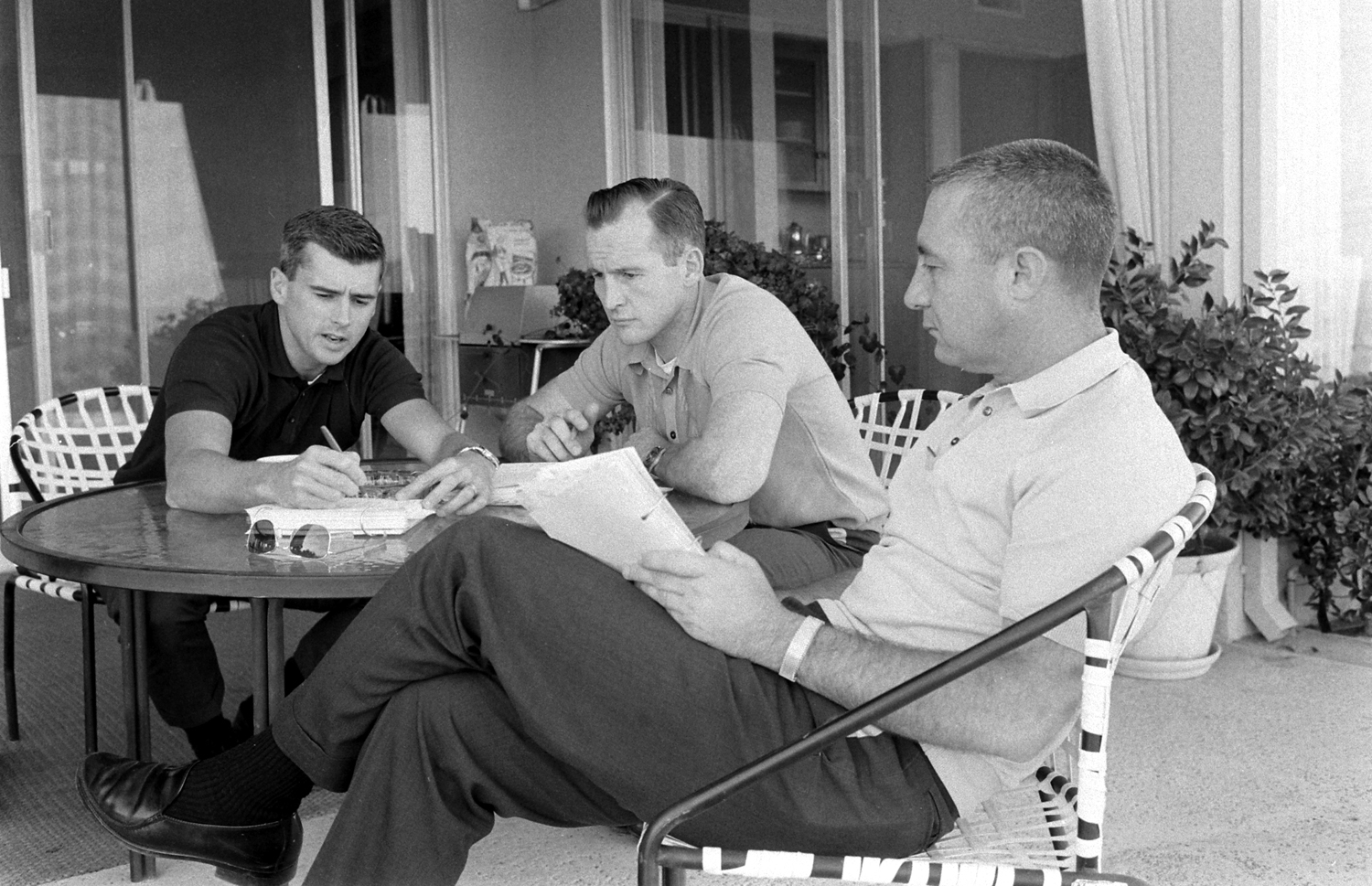 Apollo I astronauts (l-r) Roger Chaffee, Ed White and Gus Grissom, Fla.