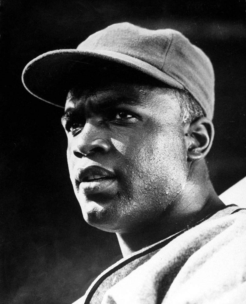 Jackie Robinson during filming of his own biopic in 1950.