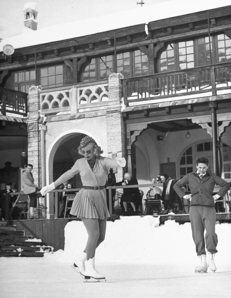 Six-time U.S. national figure-skating champion Gretchen Merrill, St. Moritz Olympics, 1948.
