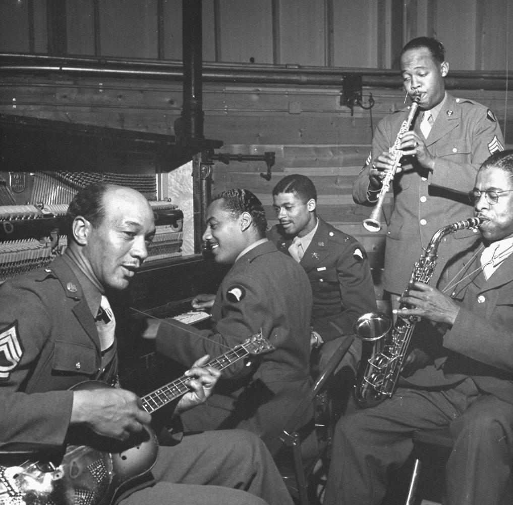 A jam session at Fort Huachuca, Ariz., 1943.