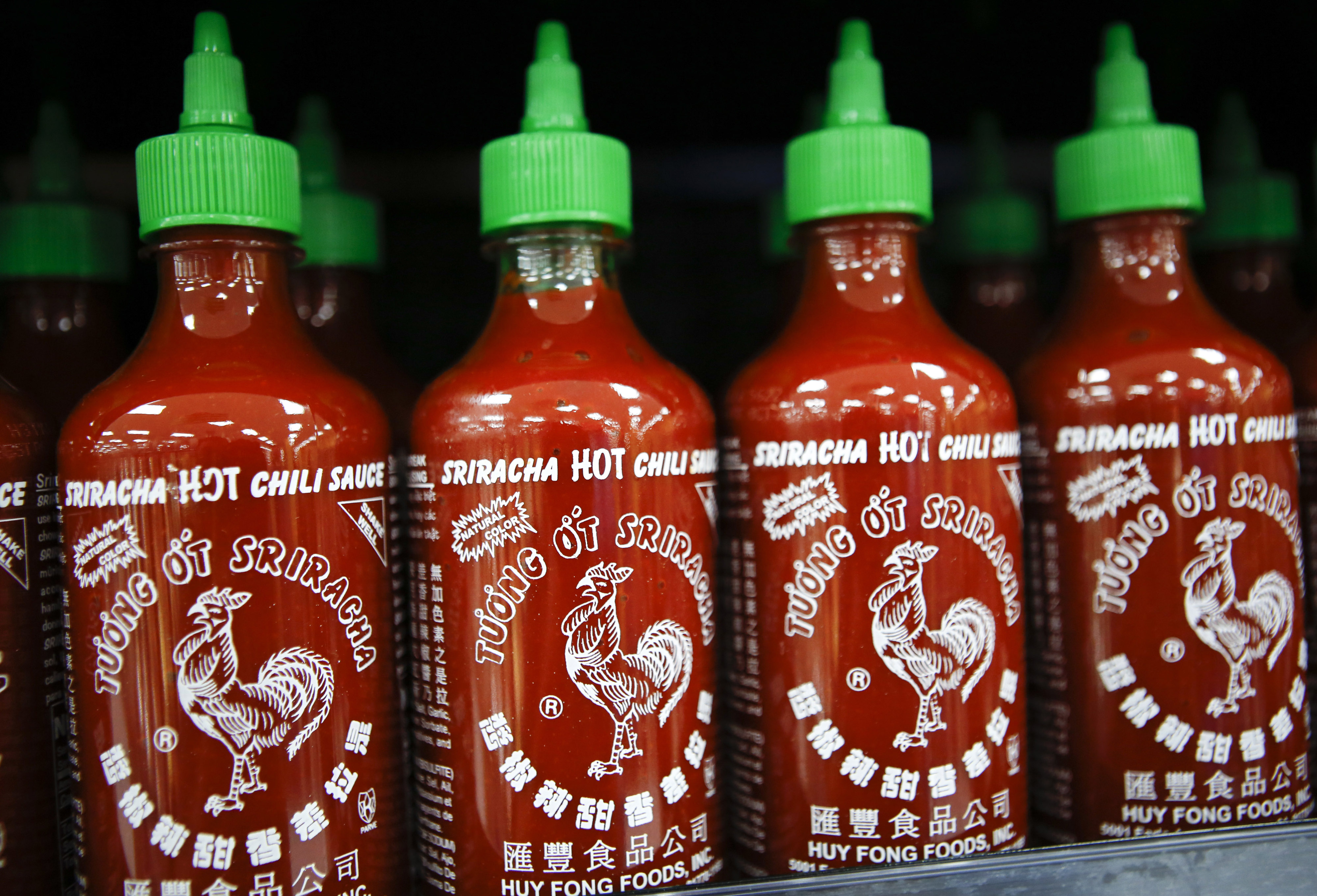 Sriracha sauce from Huy Fong Foods at a Wal-Mart in the Chinatown neighborhood of Los Angeles, on Sept. 19, 2013. (Patrick T. Fallon / Bloomberg / Getty Images)