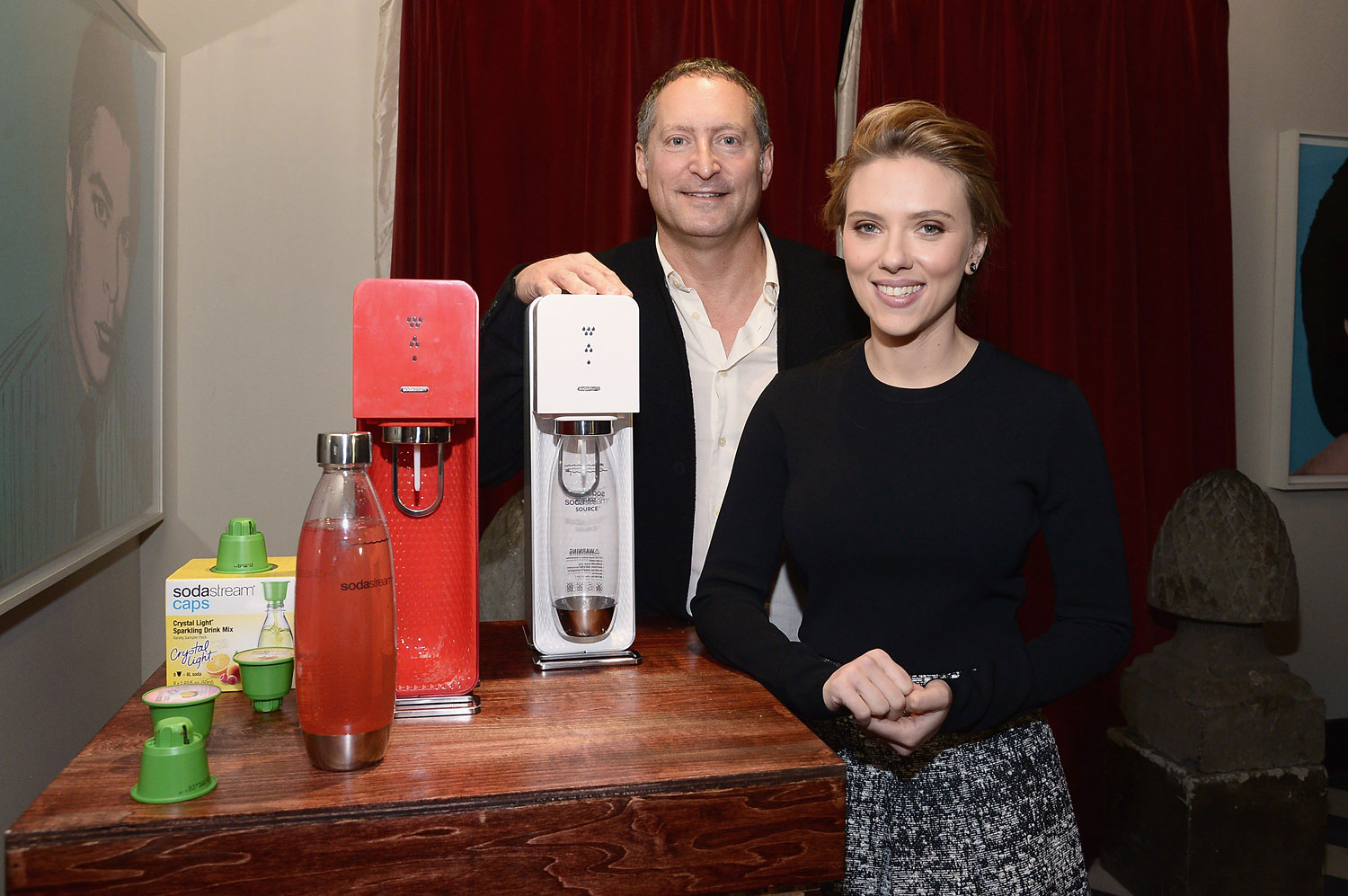 SodaStream unveiled Scarlett Johansson as its first-ever Global Brand Ambassador on Jan. 10, 2014 in New York. (Mike Coppola / Getty Images)
