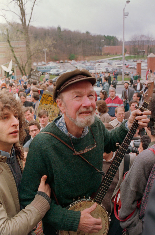Pete Seeger Leads Procession