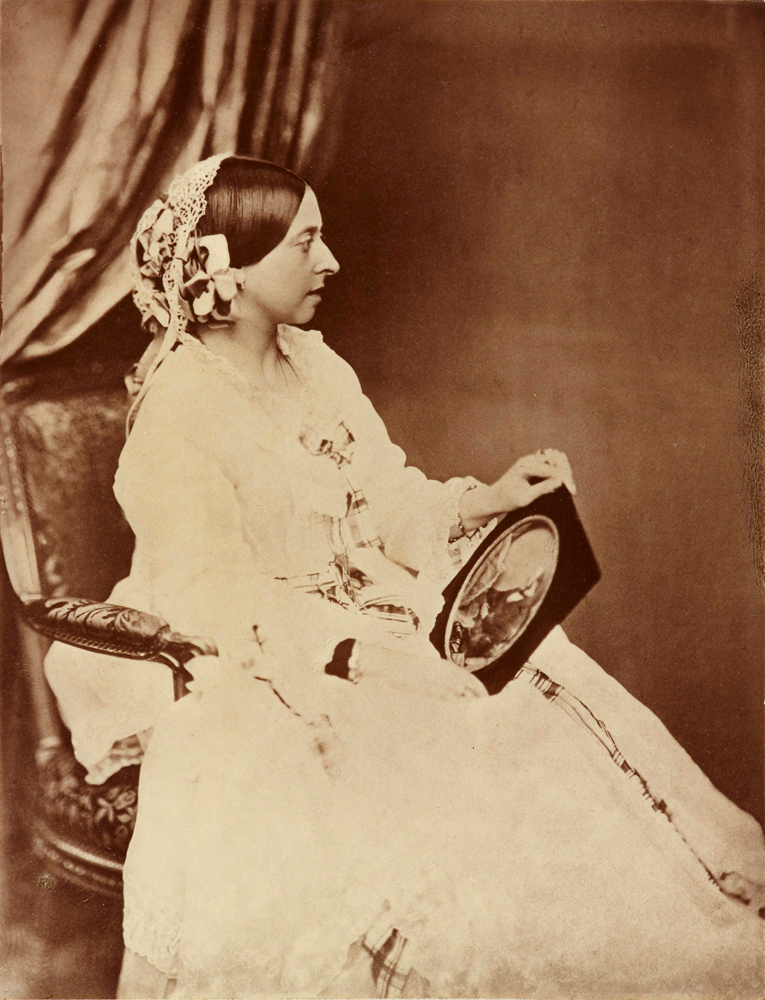 Portrait of Queen Victoria holding portrait of Prince Albert, July 1854