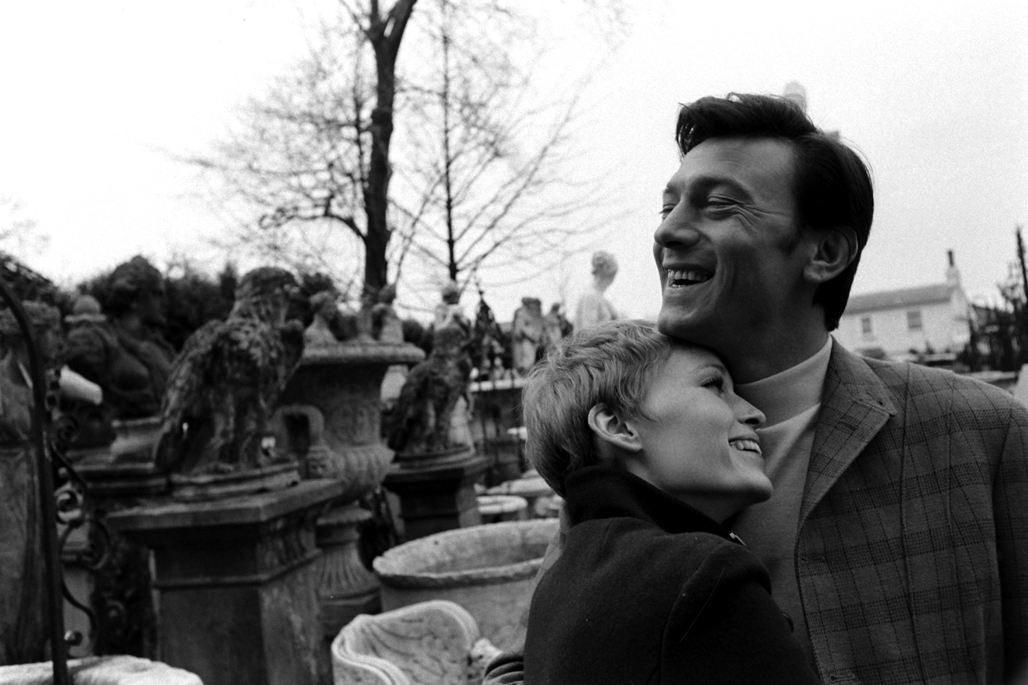 Mia Farrow and 'A Dandy in Aspic' co-star Laurence Harvey, London, 1967.
