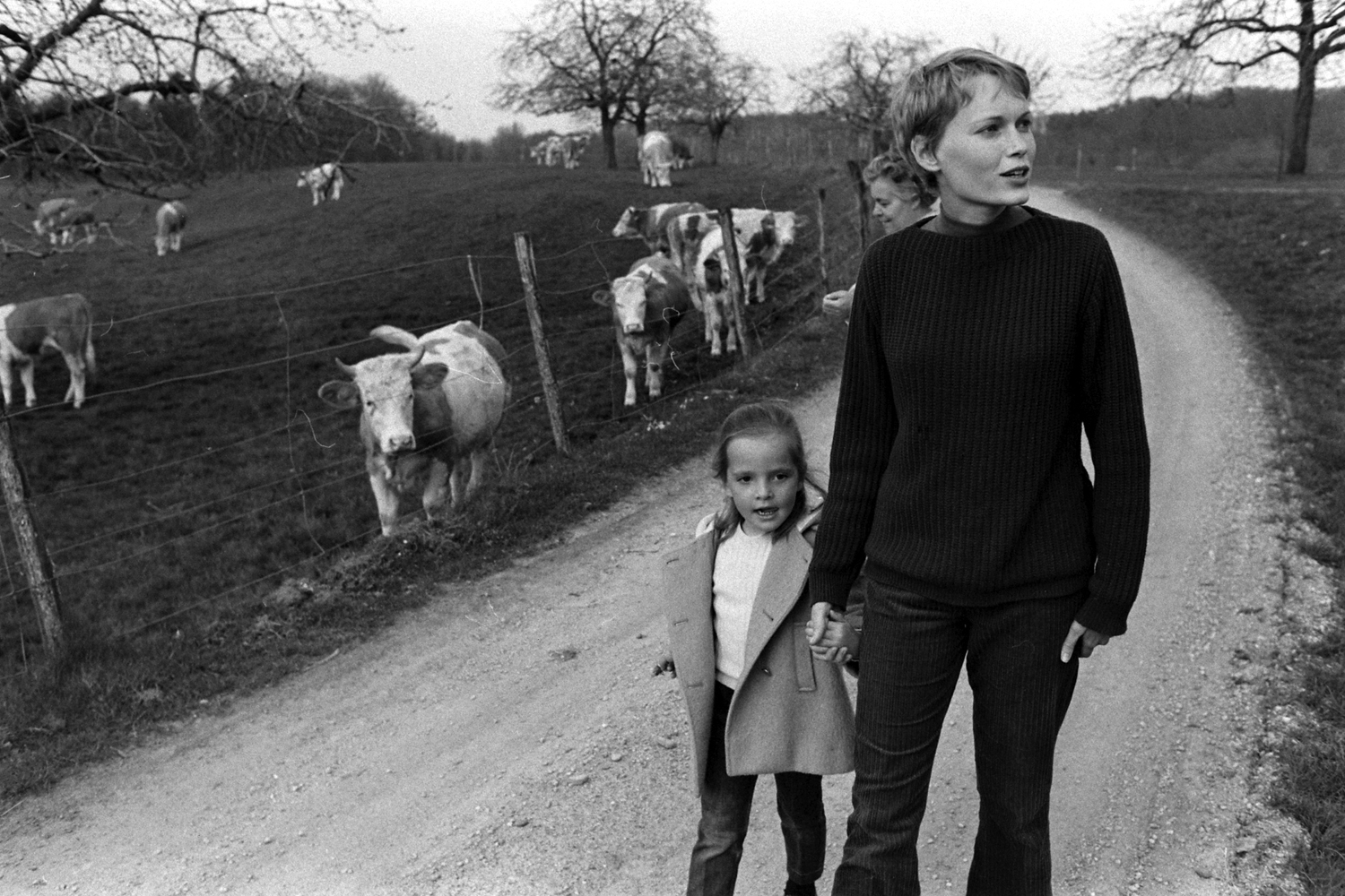 Mia Farrow and Yul Brynner's daughter, Victoria, Switzerland, 1967.