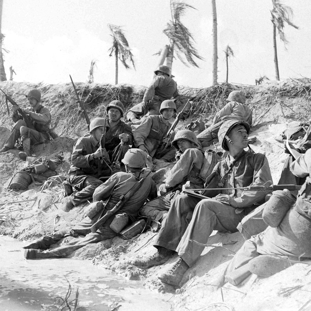 American troops, Engebi Island, Battle of Eniwetok, February 1944.