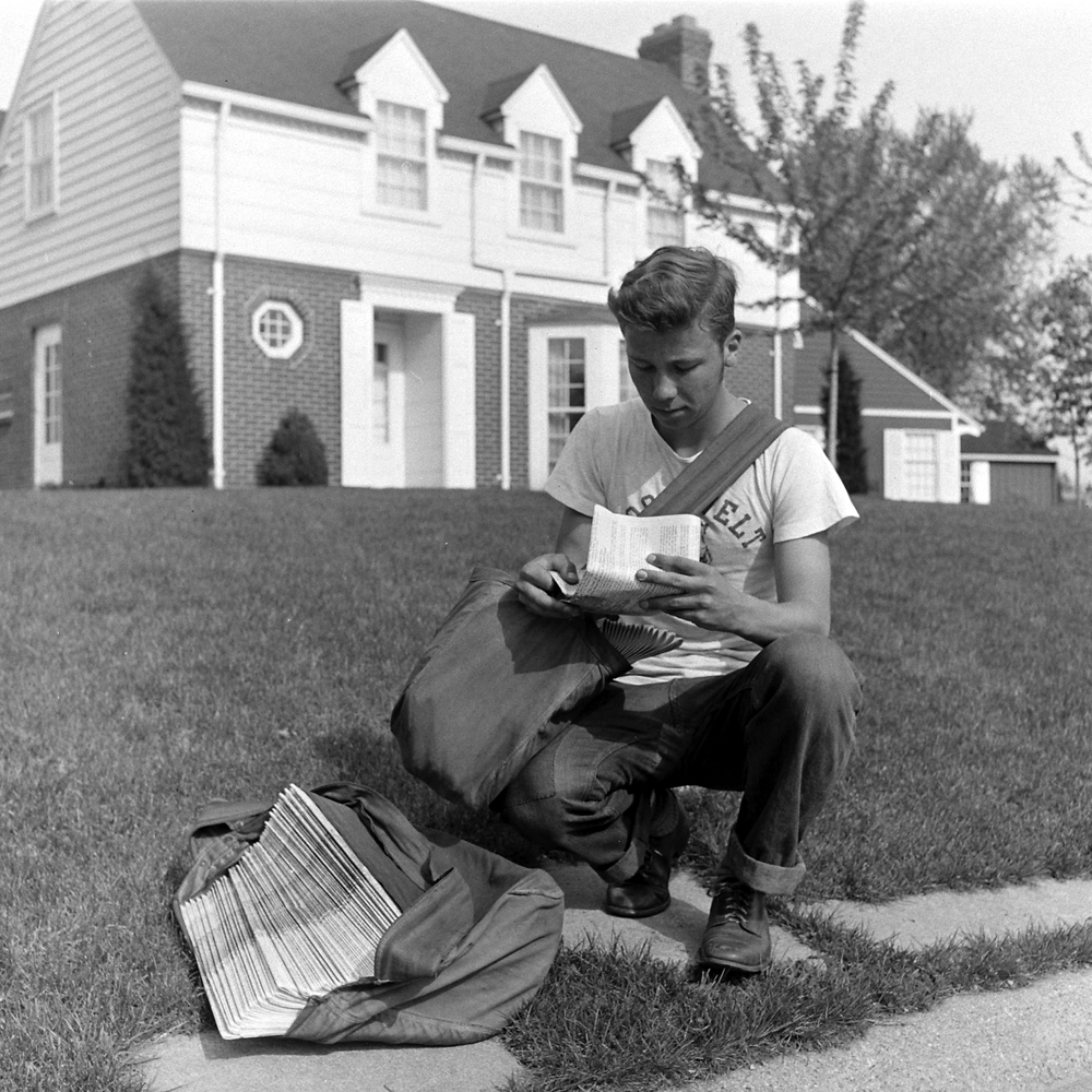 Photographed for (but not used in) article on teenage boys, Des Moines, Iowa, 1945.
