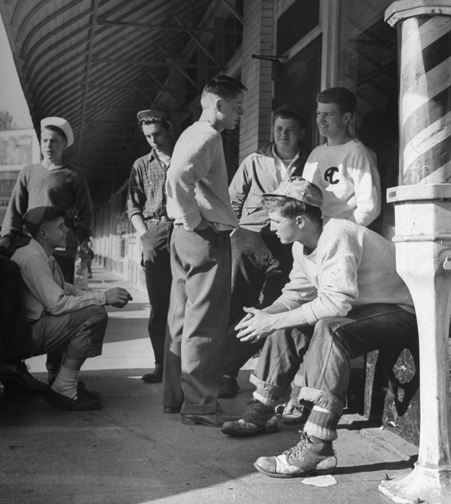 Photographed for (but not used in) article on teenage boys, Des Moines, Iowa, 1945.