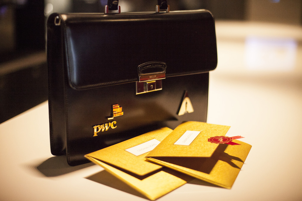 New 2014 PwC briefcase with Oscar® envelopes (Courtesy PwC)