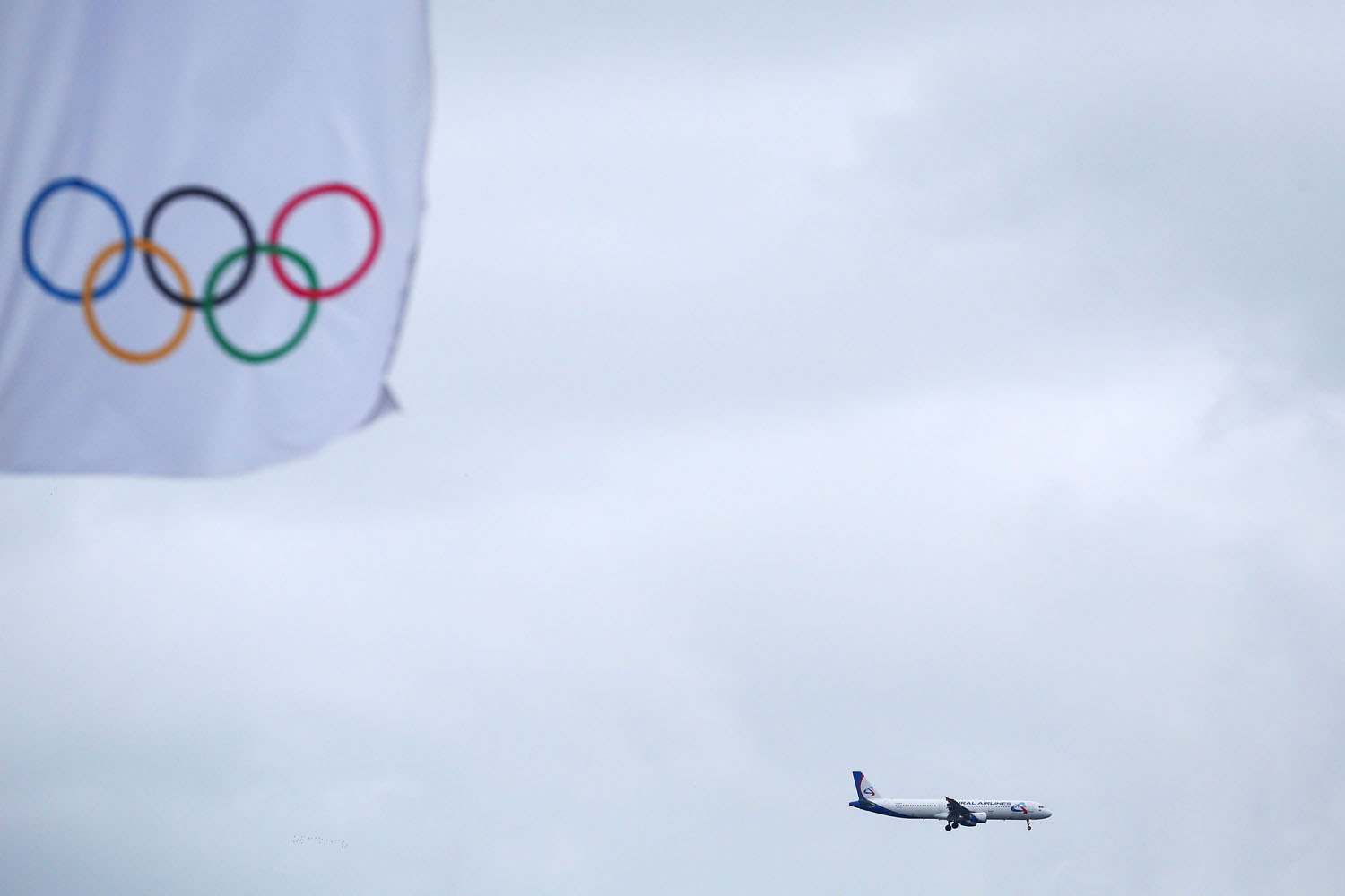 A passenger airliner arrives at Adler Airport ahead of the Sochi Winter Olympics on January 31, 2014.
