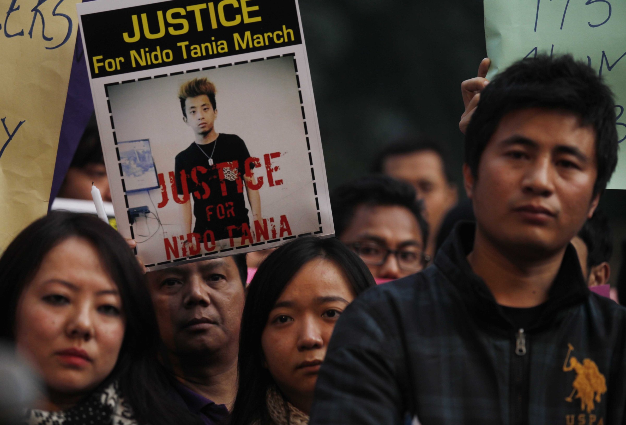 Indians from the northeastern states attend a vigil against racism and the beating and killing of student Nido Taniam, Feb. 2, 2014 in New Delhi.
