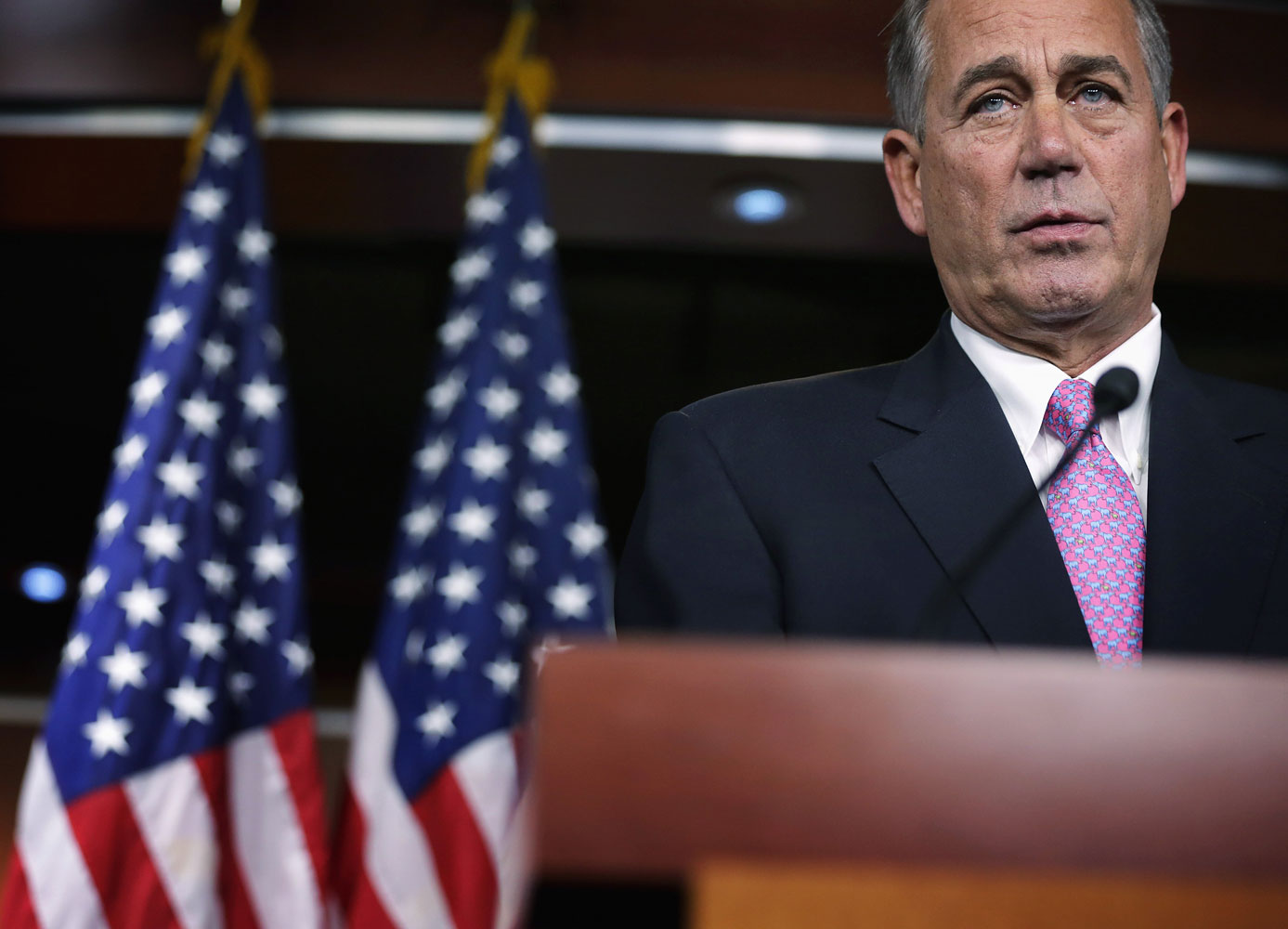 John Boehner Holds Media Briefing At The Capitol
