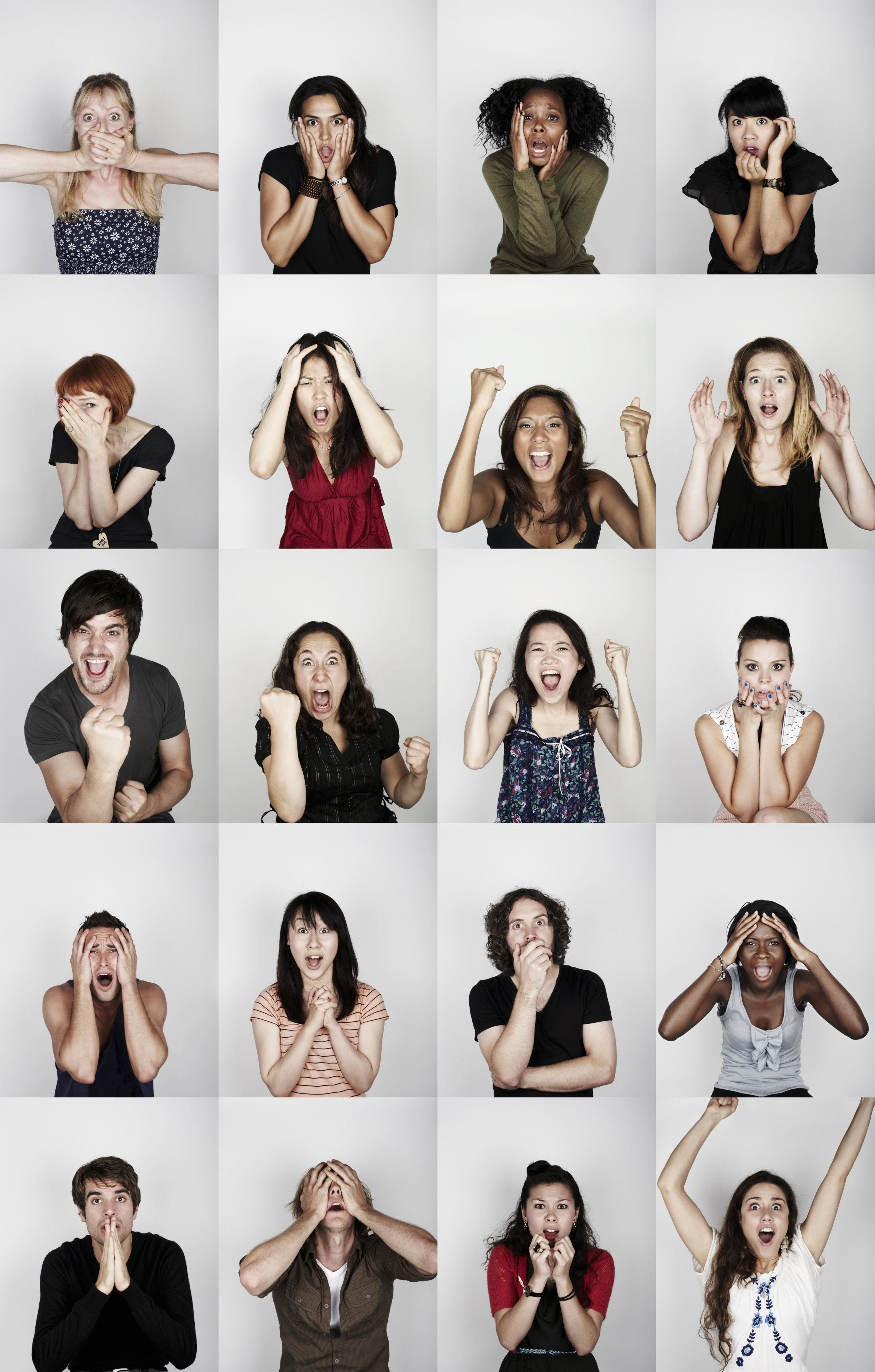 Group of people with different emotions