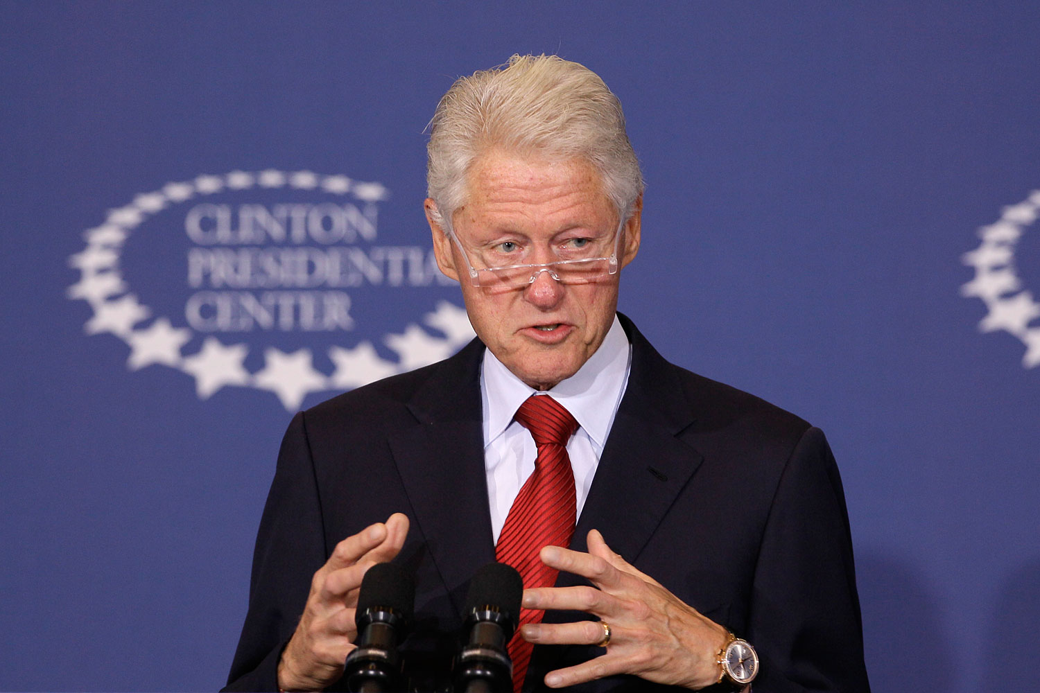 Former President Bill Clinton speaks about health care at the Clinton Presidential Center in Little Rock, Ark., Sept. 4, 2013. (Danny Johnston&mdash;AP)