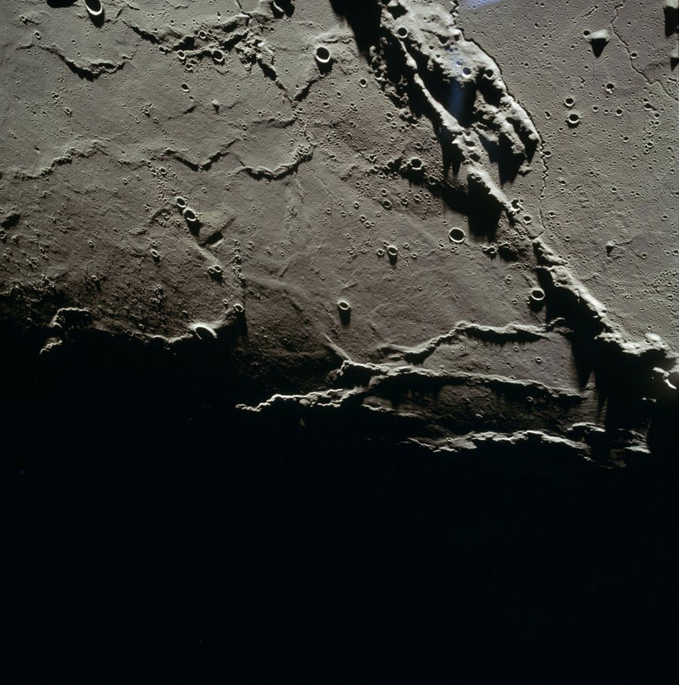 From lunar orbit, Montes Agricola.
